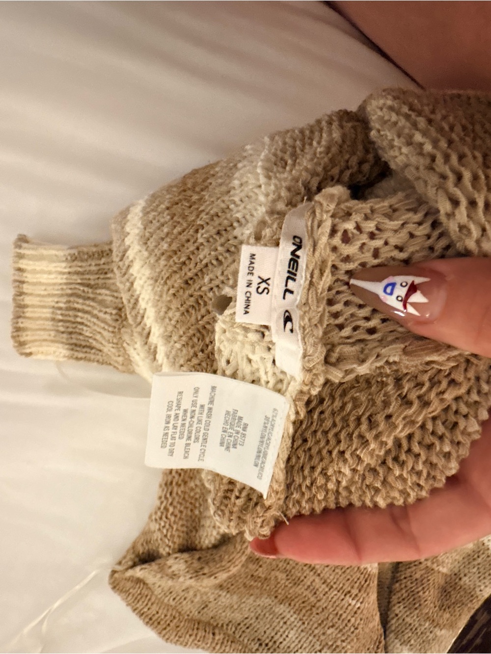 O'Neill Women's Open Knit Neutral Beige Pullover